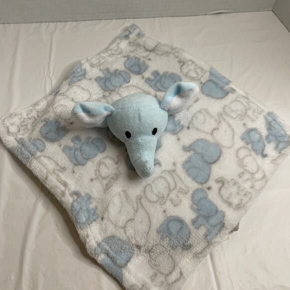 X De Moda Elephant Lovey Baby Toy Blue 12 Inch XDeModa Embroidered Eyes - Picture 3 of 5